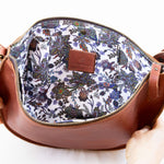 Large cognac leather crossbody bag