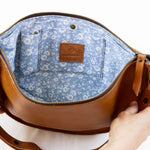 Medium honey leather pouch