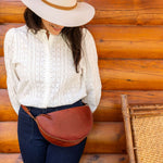 Medium cognac leather bag, fanny pack