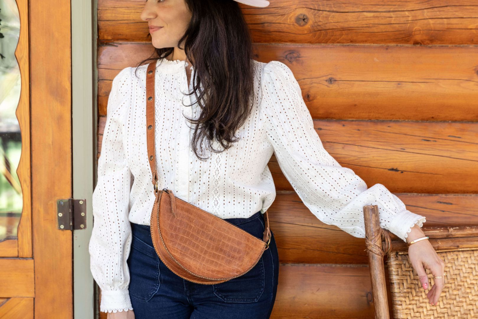 Faux Crocodile Leather Crossbody Bag Lyons Leather Co