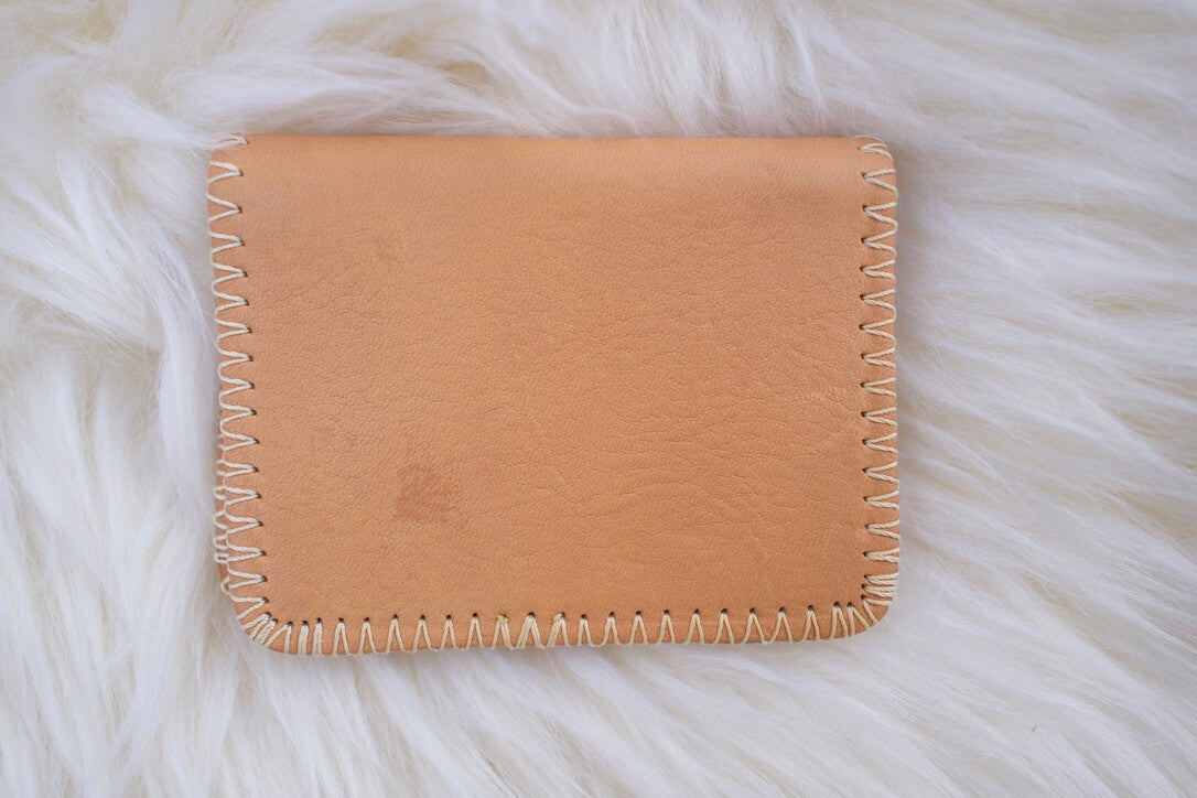 Small natural leather wallet