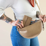 Medium tan leather bag, Crossbody bag