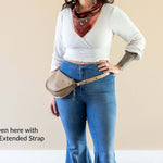 Medium tan leather bag, Belt bag