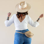 Medium tan leather bag, Belt bag