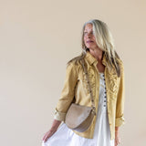 Large tan leather bag, Shoulder bag