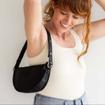 Small black leather pouch, shoulder bag