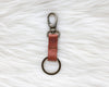 Small leather keychain, Cognac keychain