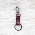 Small leather keychain, Cherry red keychain