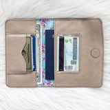 Light tan leather wallet for traveling
