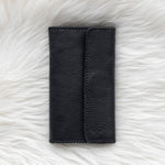 Black leather wallet for traveling
