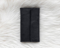 Black leather wallet for traveling