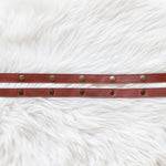 Leather straps for bags, Adjustable cognac leather straps