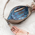 Small tan leather bag, Crossbody bag