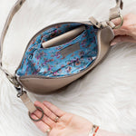 Small light tan leather wallet