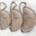 Tan leather bag size comparison