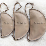 Tan leather bag size comparison