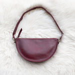 Small cherry red leather pouch, Crossbody bag