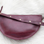 Large cherry red leather pouch, Crossbody bag