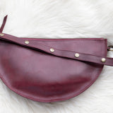 Large cherry red leather pouch, Crossbody bag