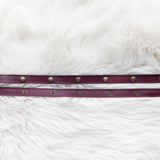 Leather straps for bags, Adjustable cherry red leather straps
