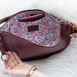 Medium cherry red leather pouch, Crossbody bag