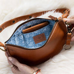 Small light brown leather honey wallet