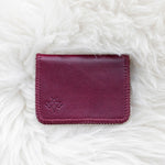 Small cherry red leather wallet