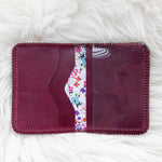 Small cherry red leather wallet