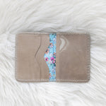 Small light tan leather wallet