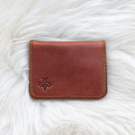 Small leather cognac wallet