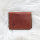 Small leather cognac wallet