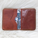 Small leather cognac wallet