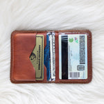 Small leather cognac wallet