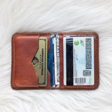 Small leather cognac wallet