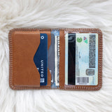 Small light brown leather honey wallet
