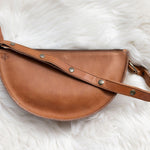 Medium honey leather crossbody bag