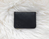 Small black leather wallet for women