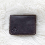 Small brown leather wallet for women