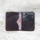 Small brown leather wallet for women