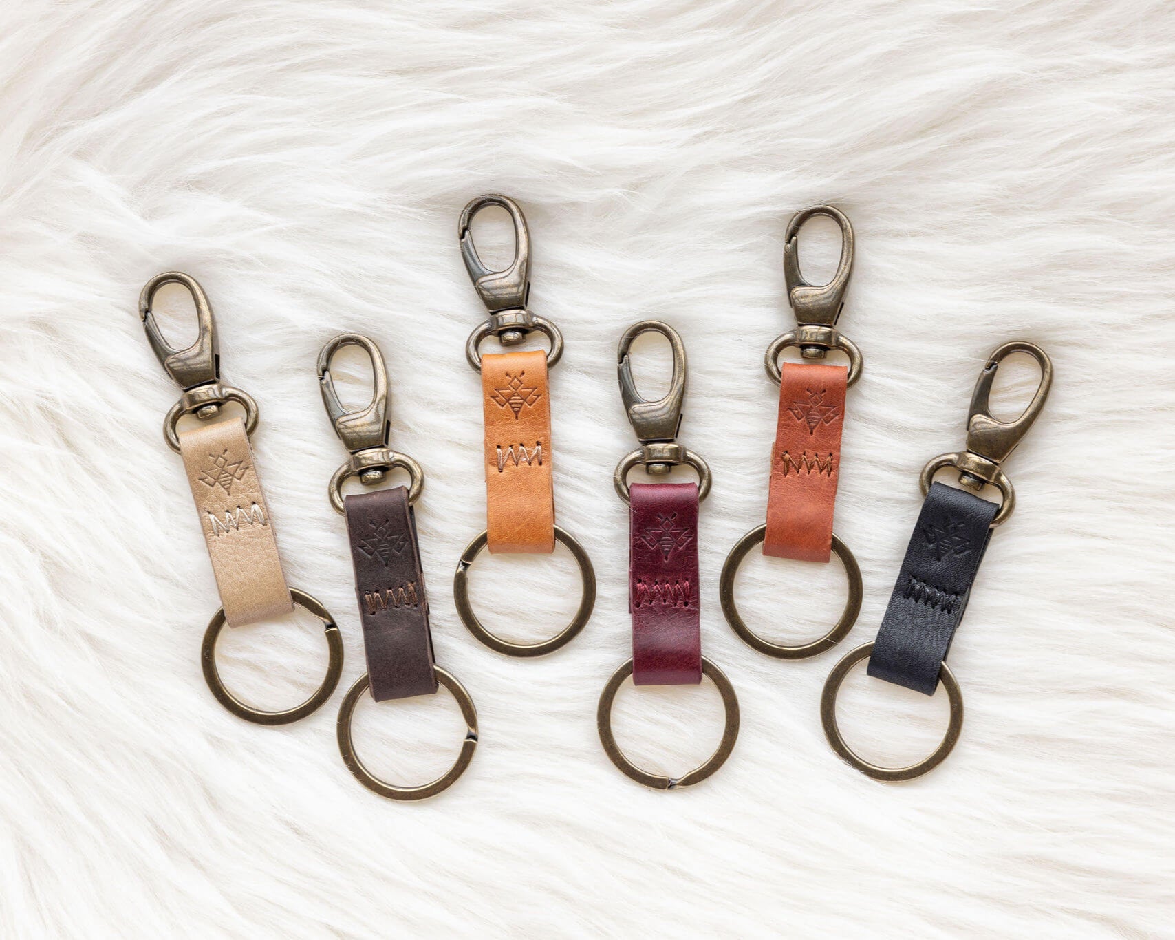 Small leather keychains