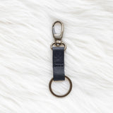 Small leather keychain, Black keychain