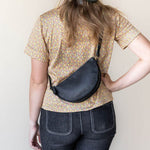 Small black leather pouch, crossbody bag