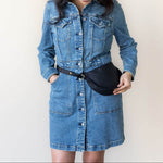 Small black leather pouch, belt bag