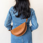 Medium honey leather crossbody bag