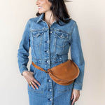 Medium honey leather belt bag