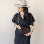 Medium dark brown leather bag, crossbody bag