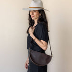 Medium dark brown leather bag, shoulder bag