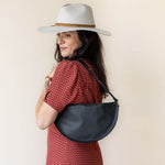 Large black leather bag, shoulder bag