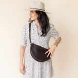 Large dark brown leather bag, crossbody bag