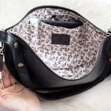 Small black leather pouch